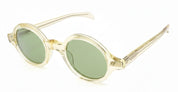 Ottica Mondello Roma - Julius Tart - JTPL-035R-Rivet-2B-GN-30 - ROUND-EYE - CHAMPAGNE / GREEN LENS - Acetate - shape Round - transparent beige - EYEWEAR - SUNGLASSES - Unisex,Uomo,Donna,Women,Men - lens Green - Made In Japan