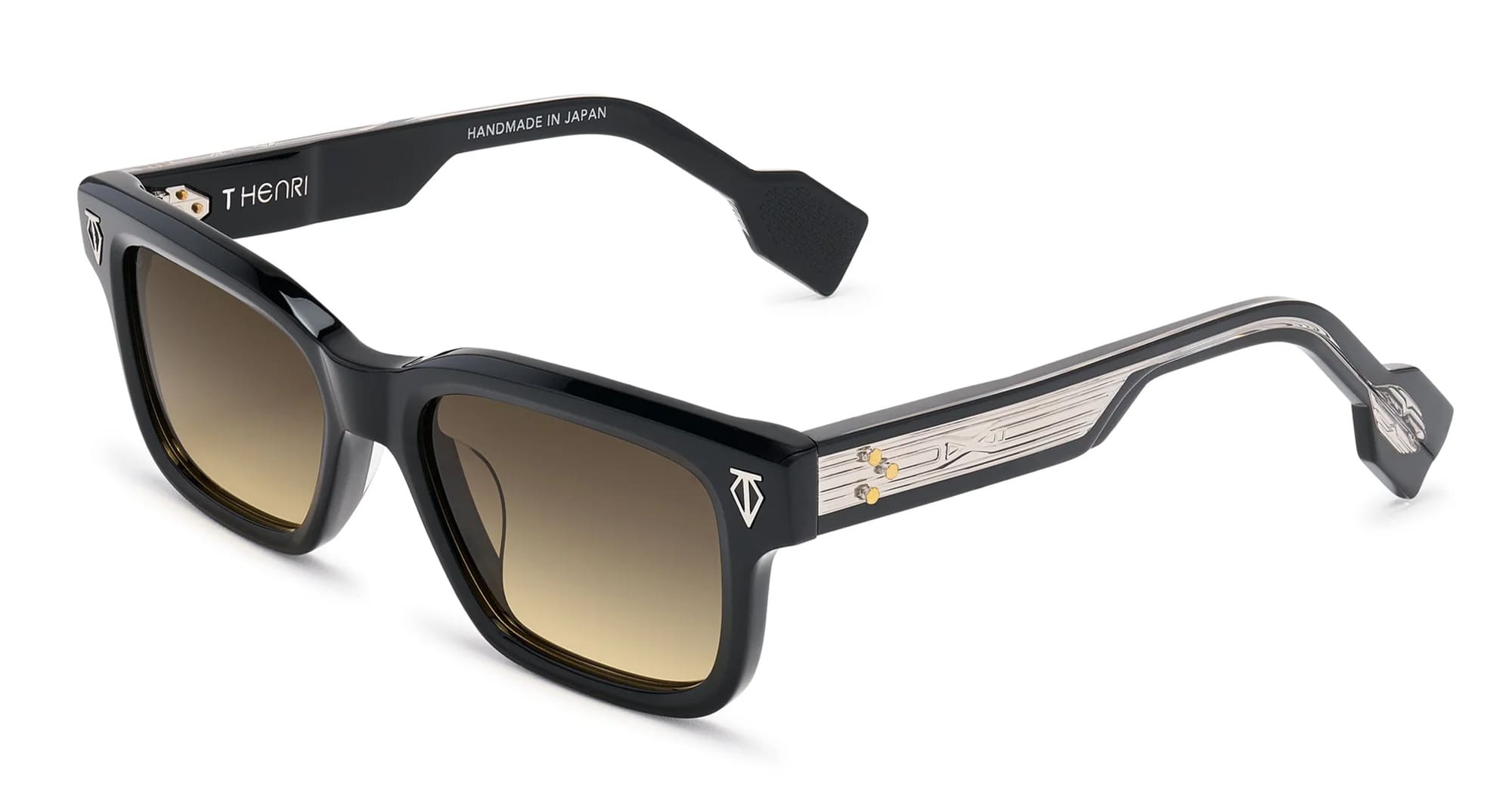 Ottica Mondello Roma - T HENRI - DAS - DAYTONA - SHADOW II - Acetate - shape Squared - Black - EYEWEAR - SUNGLASSES - Unisex,Uomo,Donna,Women,Men - lens Gradient brown - Made In Japan