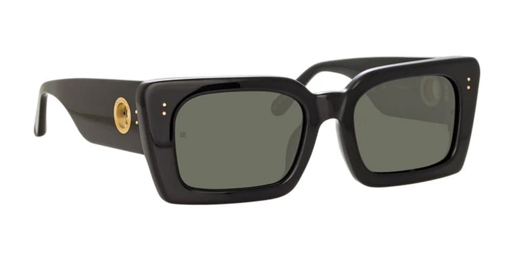  YELLOW GOLD - Acetate - shape Squared - Black - EYEWEAR - SUNGLASSES - Donna,Women - lens Grey - MadeIn Japan
