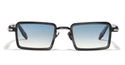 Ottica Mondello Roma - John Dalia - JUNO-C426 - JUNO - C426 - Black Horn / Shiny Black / Ruthenium - Metal - shape Rectangular - Black - EYEWEAR - SUNGLASSES - Unisex,Uomo,Donna,Women,Men - lens Gradient blue - Made In France