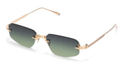 Ottica Mondello Roma - Akoni - AKS-536A-53 - JUNO-THREE - BRUSHED 12K GOLD - Titanium - shape Geometric - Gold - EYEWEAR - EYEGLASSES - Unisex,Uomo,Donna,Women,Men - lens Gradient green - Made In Japan