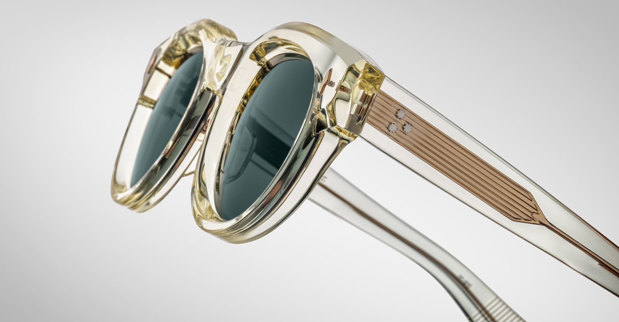 Ottica Mondello Roma - Jacques Marie Mage - JMMLM-14Q - MOLITOR - BRUT - Acetate - shape Round - transparent beige - EYEWEAR - SUNGLASSES - Uomo,Men - lens Green - Made In Japan