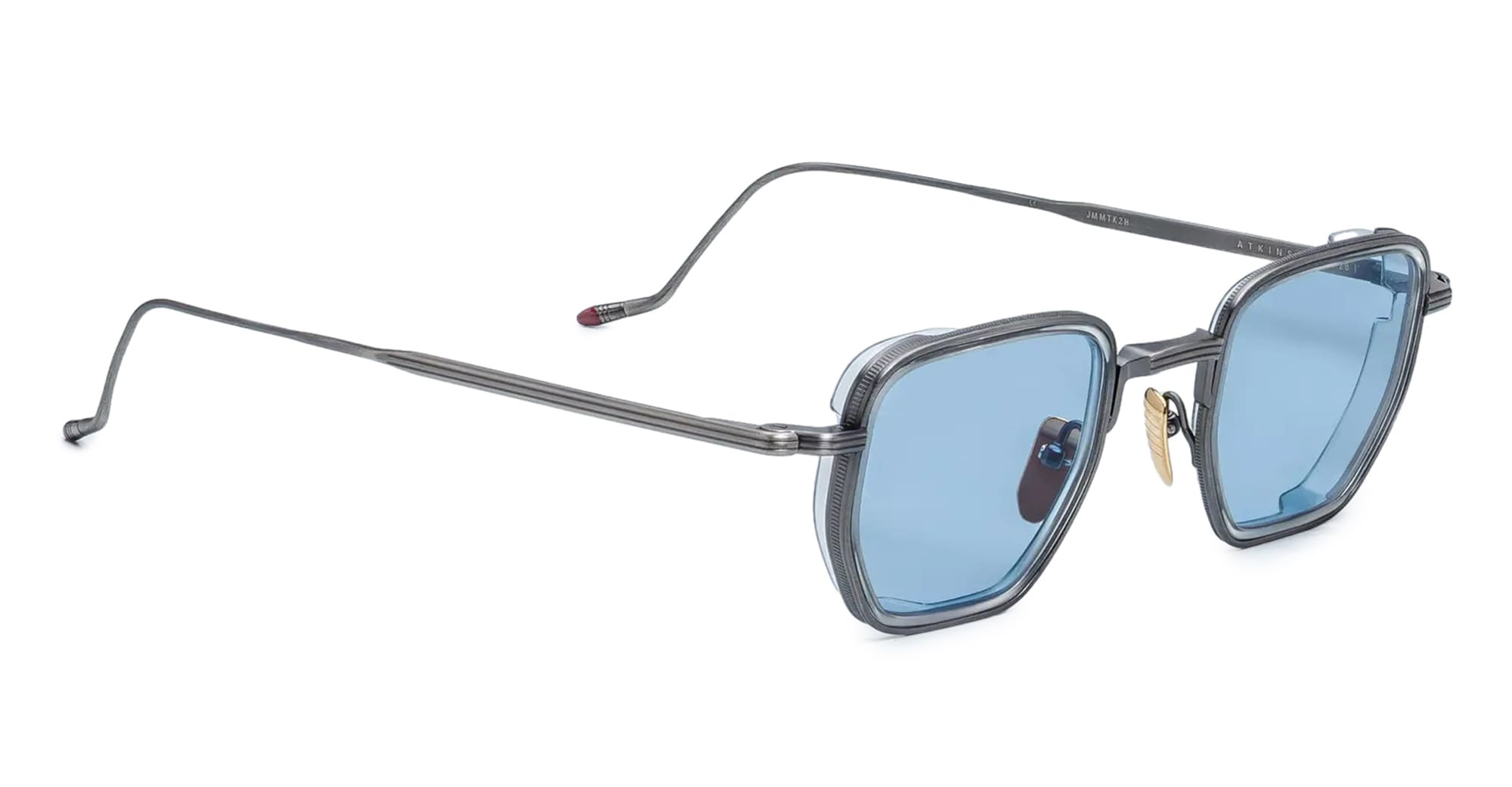 Ottica Mondello Roma - Jacques Marie Mage - JMMTK-2H - ATKINS - ANTIQUE SILVER - Titanium - shape Squared - Silver - EYEWEAR - SUNGLASSES - Unisex,Uomo,Donna,Women,Men - lens Blue - Made In Japan