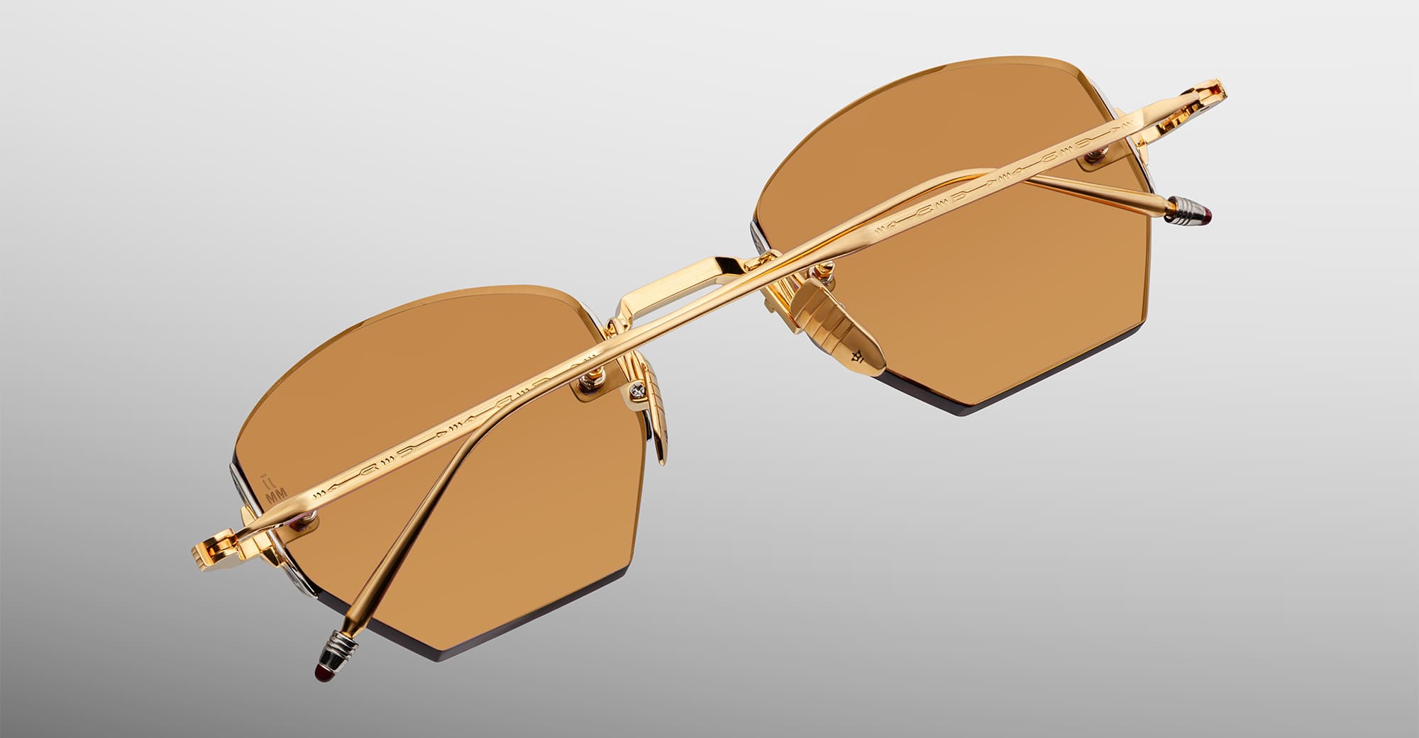 Ottica Mondello Roma - Jacques Marie Mage - JMMOA-10R - OATMAN - SUNTAN - Titanio - Forma esagonale - Oro - OCCHIALI DA VISTA - OCCHIALI DA SOLE - Unisex, Uomo, Donna - Lenti arancioni - Prodotto in Giappone