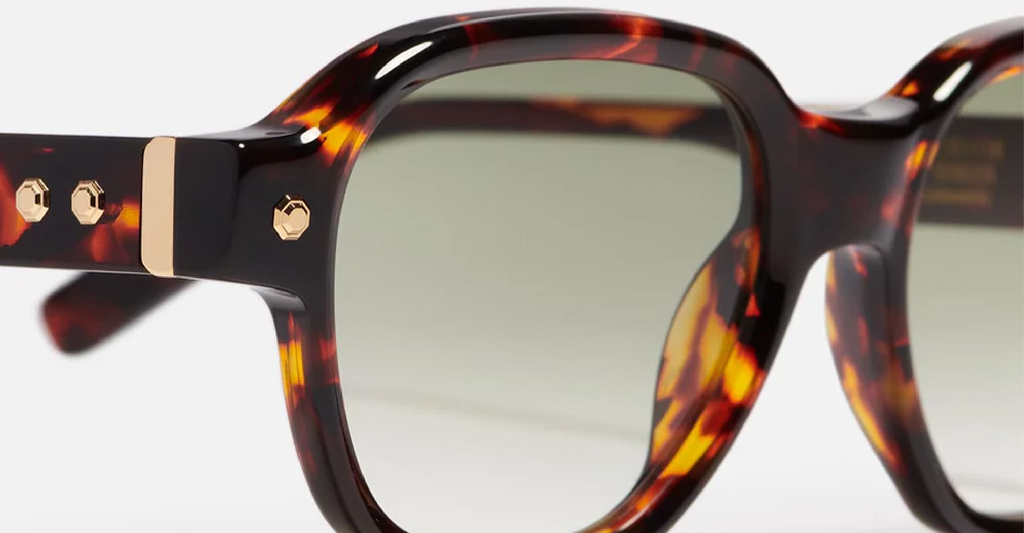 Ottica Mondello Roma - John Dalia - P12-C141 - PROJECT 12 - C141 - Classic Havana - Yellow Gold - Acetate - shape Round - havana, gold - EYEWEAR - SUNGLASSES - Unisex,Uomo,Donna,Women,Men - lens Gradient green - Made In France