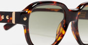 Ottica Mondello Roma - John Dalia - P12-C141 - PROJECT 12 - C141 - Classic Havana - Yellow Gold - Acetate - shape Round - havana, gold - EYEWEAR - SUNGLASSES - Unisex,Uomo,Donna,Women,Men - lens Gradient green - Made In France