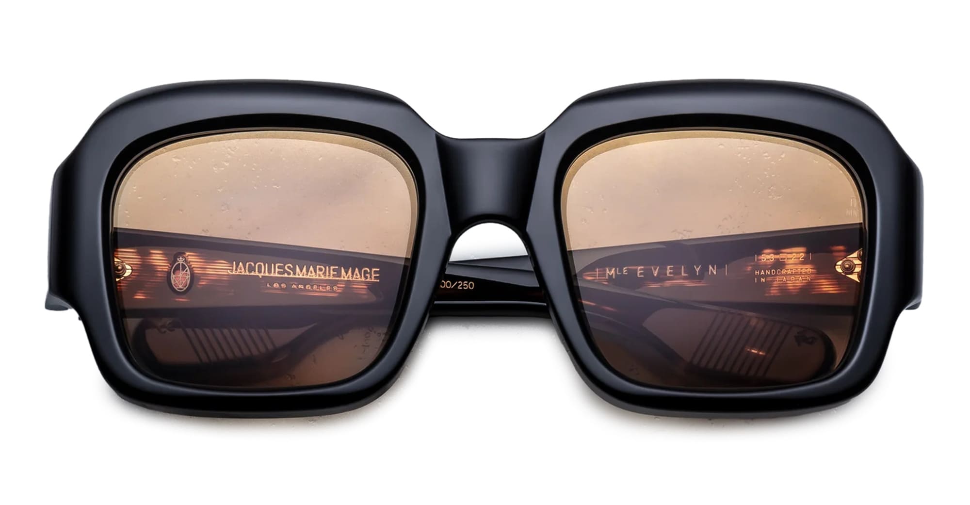 Ottica Mondello Roma - Jacques Marie Mage - JMMMF-K31 - MARIANNE FAITHFULL: EVELYN - MONDAY - Acetate - shape Squared - Black - EYEWEAR - SUNGLASSES - Donna,Women - lens sepia - Made In Japan