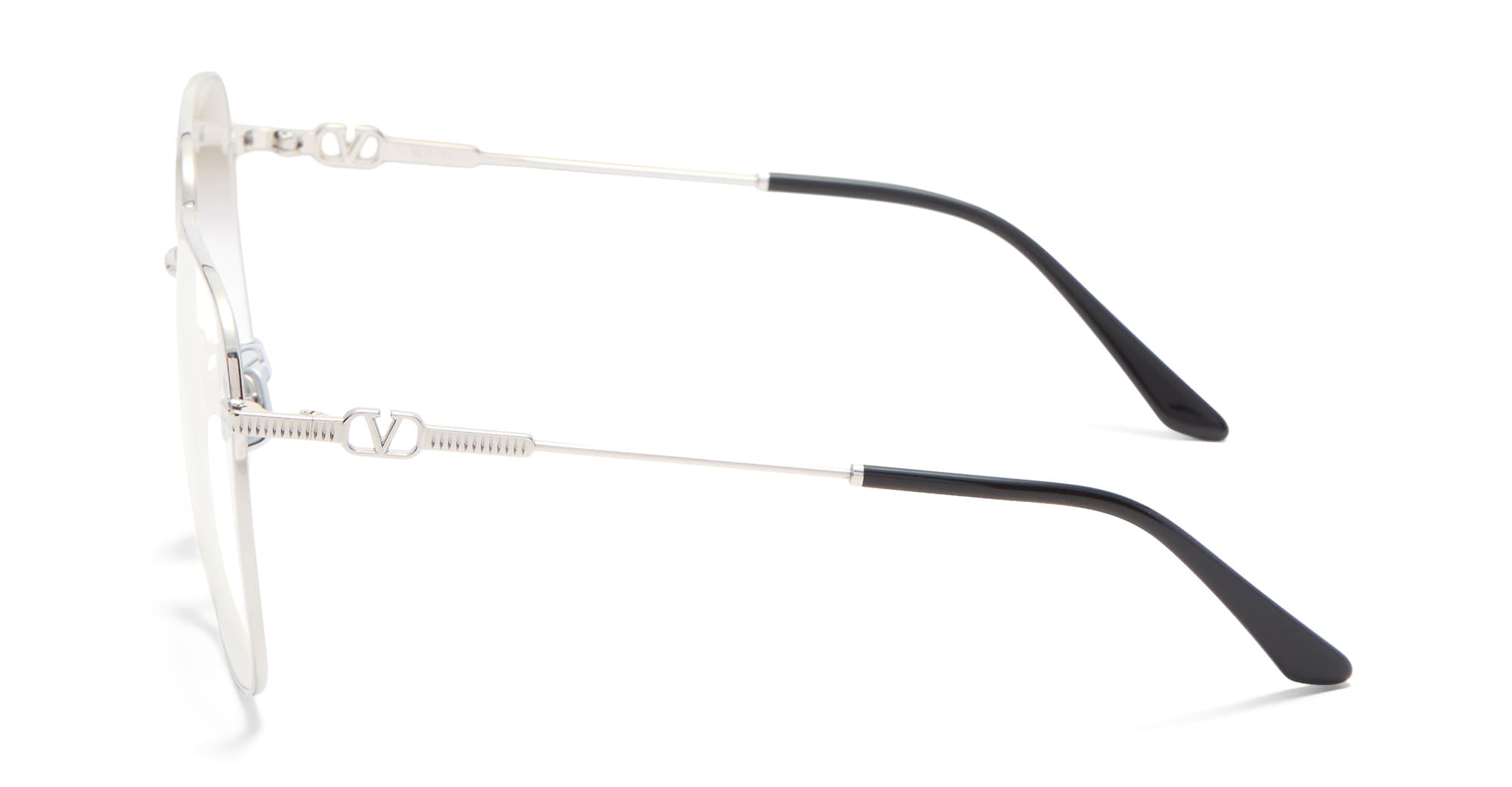 Ottica Mondello Roma - Valentino - VLX-171C-61 - VLX-171C - SILVER / BLACK RX - titanium, acetate - shape Squared - silver, black - EYEWEAR - EYEGLASSES - Donna,Women - lens Clear - Made In Japan