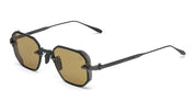 Ottica Mondello Roma - Akoni - AKS-307D-47 - JUNO-TWO - CRYSTAL BLACK / BLACK IRON - Acetate, titanium - shape Squared - black iron - EYEWEAR - SUNGLASSES - Uomo,Men - lens Brown - Made In Japan