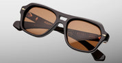 Ottica Mondello Roma - Jacques Marie Mage - JMMTAM-5K - TAMERLIS - WALNUT - Acetate - shape Squared - brown - EYEWEAR - SUNGLASSES - Unisex,Uomo,Donna,Women,Men - lens orange - Made In Japan