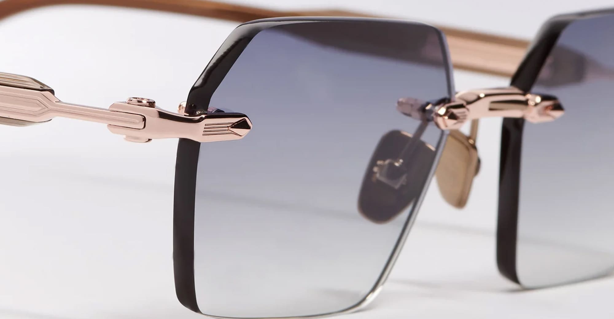 Ottica Mondello Roma - John Dalia - R03-C476 - R03 - C476  Rose Gold 18k / Platine Plated - stainless steel - shape Rectangular - rose gold - EYEWEAR - SUNGLASSES - Unisex,Uomo,Donna,Women,Men - lens Gradient grey - Made In France