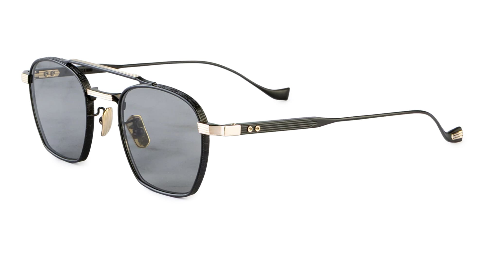 Ottica Mondello Roma - Cutler and Gross - CGST-1425-48-01 - CRANLEY 1425 - BLACK / GOLD - Titanium - shape Navigator - Black, gold - EYEWEAR - SUNGLASSES - Unisex,Uomo,Donna,Women,Men - lens Grey - Made In Japan