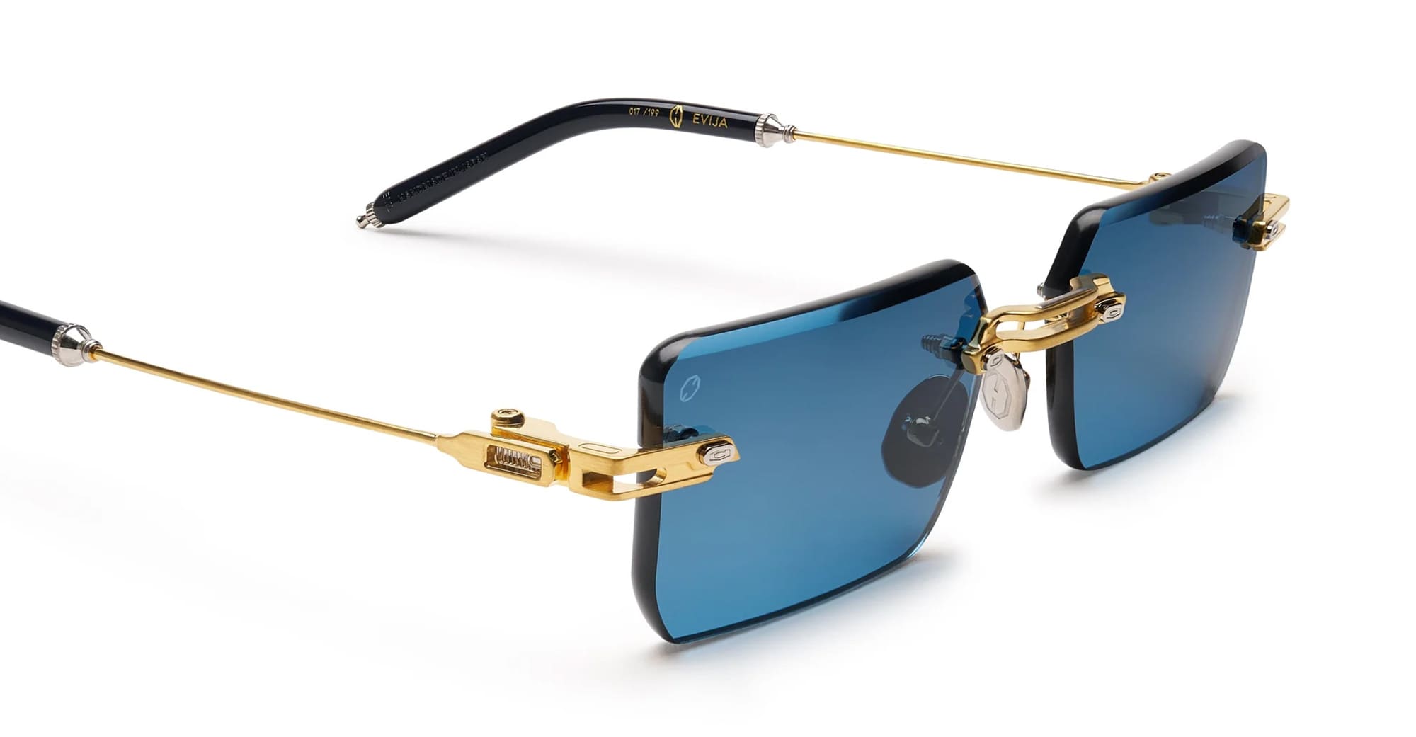 Ottica Mondello Roma - T HENRI - EML - EVIJA - L'OR BLEU - Titanium - shape Rectangular - Gold - EYEWEAR - SUNGLASSES - Unisex,Uomo,Donna,Women,Men - lens Blue - Made In Japan