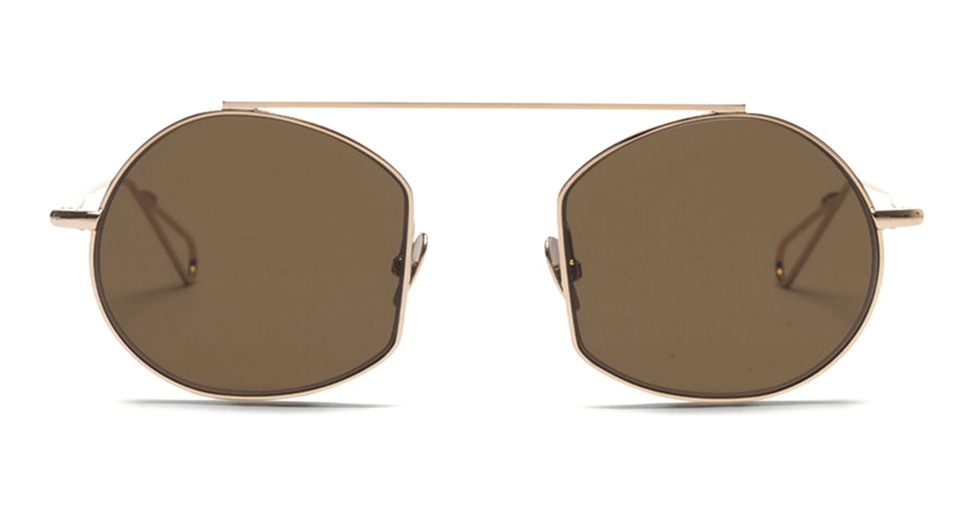  Brown Lens - Metal - shape Round - Gold - EYEWEAR - SUNGLASSES - Unisex,Uomo,Donna,Women,Men - lens Brown - Made In France