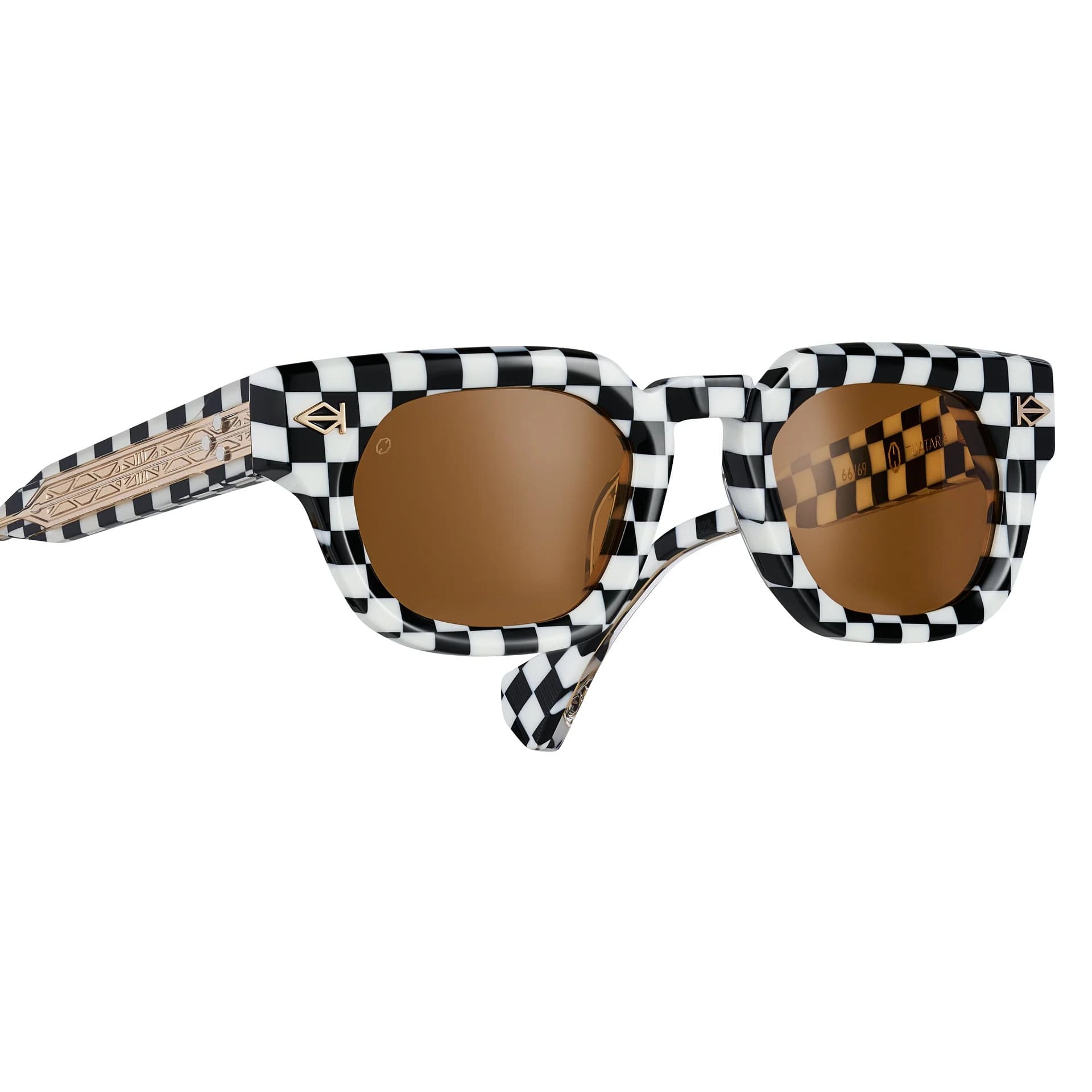 Ottica Mondello Roma - T HENRI - TAF011 - TUATARA - FINISHLINE - Acetate - shape Panto - black, white - EYEWEAR - SUNGLASSES - Unisex,Uomo,Donna,Women,Men - lens orange - Made In Japan