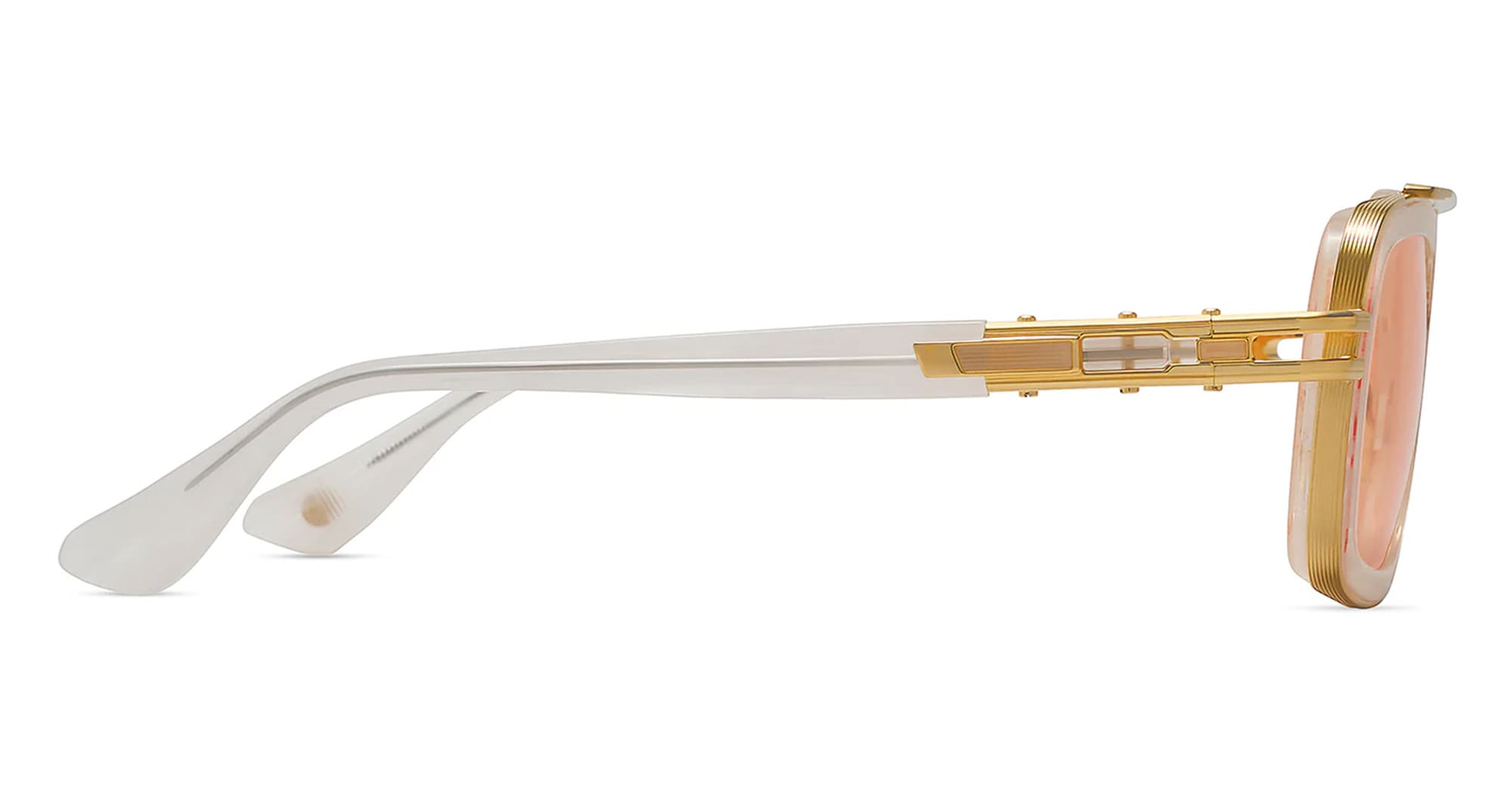 Ottica Mondello Roma - DITA - DTS403-A-06 - LXN-EVO - WHITE SWIRL / YELLOW GOLD - titanium, acetate - shape Navigator - white, gold - EYEWEAR - SUNGLASSES - Uomo,Men - lens orange - Made In Japan