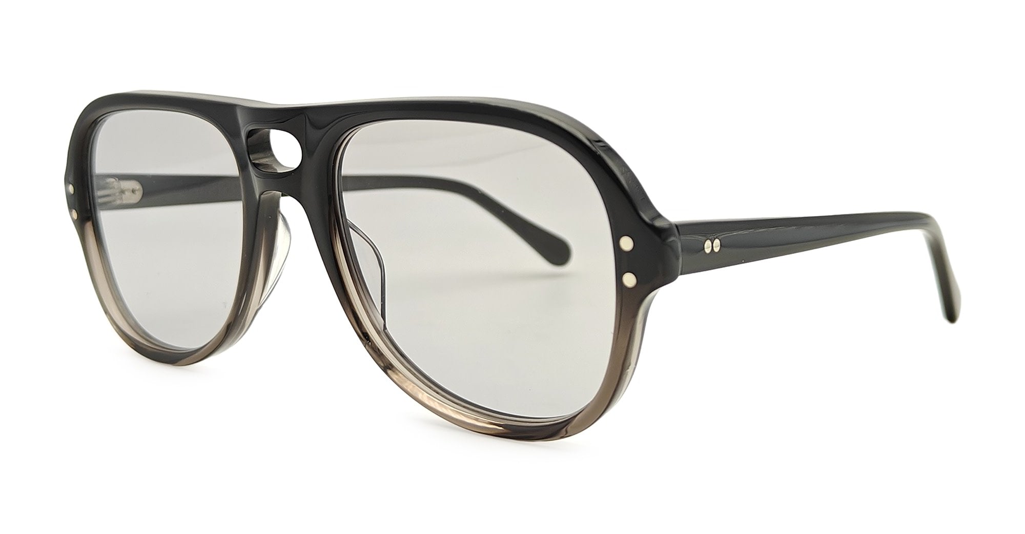  Light grey lens - Acetate - shape Aviator - Black - EYEWEAR - SUNGLASSES - Unisex,Uomo,Donna,Women,Men - lens Grey - Made In Japan