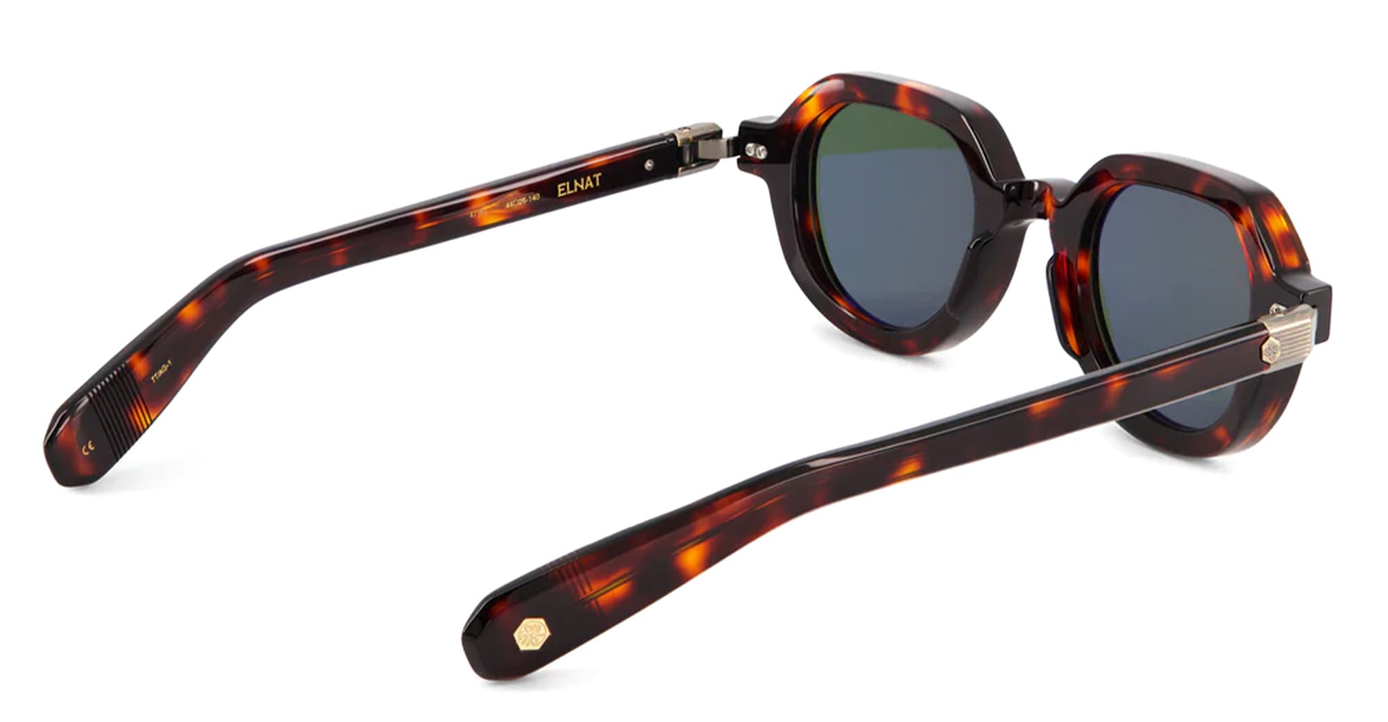 Ottica Mondello Roma - Sato - Elnat-TT-AG-1 - ELNAT - TOKYO TORTOISE / ANTIQUE GOLD - Acetate - shape Round - Tortoise - EYEWEAR - SUNGLASSES - Unisex,Uomo,Donna,Women,Men - lens Green - Made In Japan