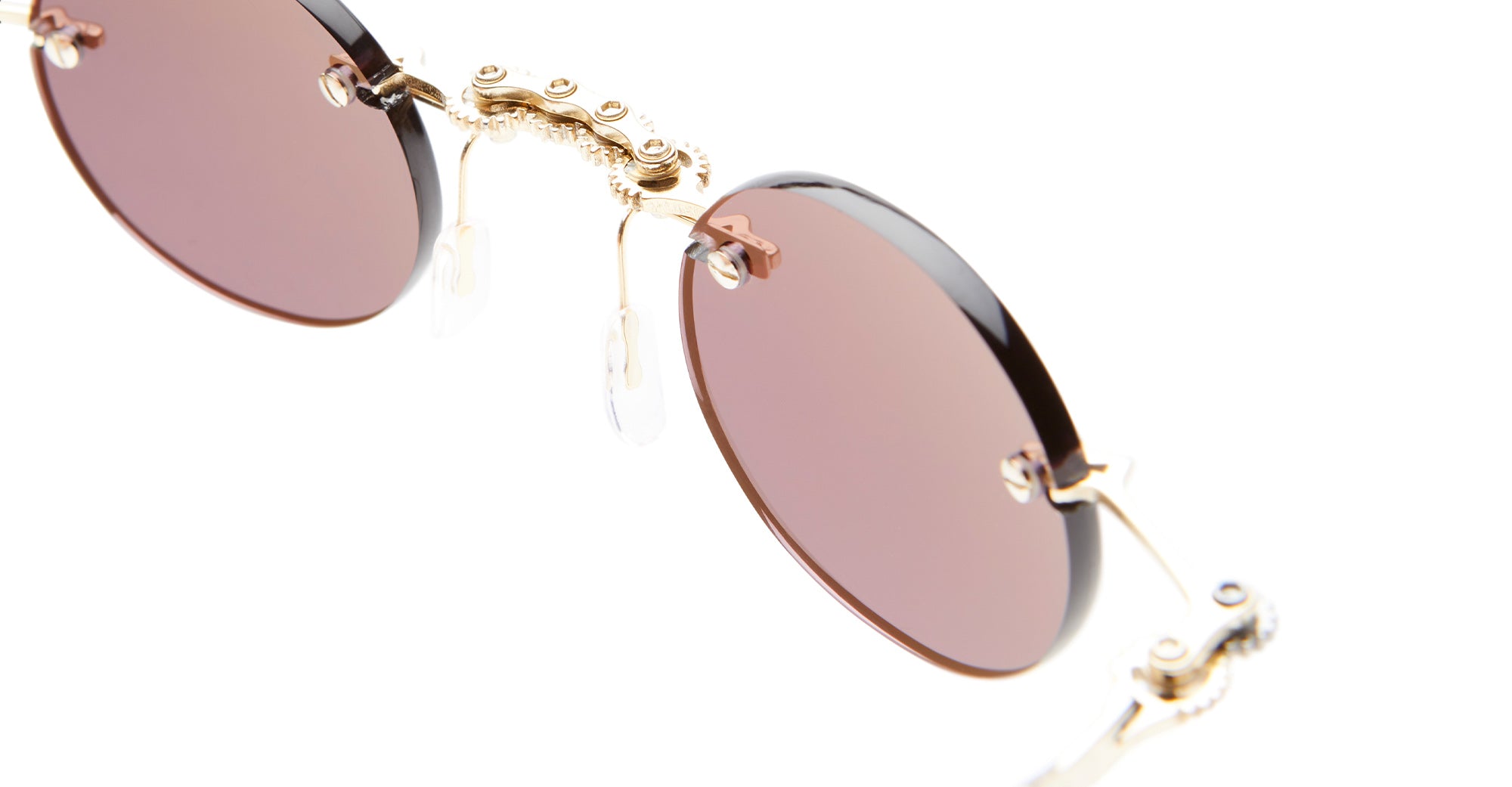 Ottica Mondello Roma - Kuboraum - KRSH42GR0000004Y - MASK H42 - GOLD - Metal - shape Round - Gold - EYEWEAR - SUNGLASSES - Unisex,Uomo,Donna,Women,Men - lens Grey - Made In Italy