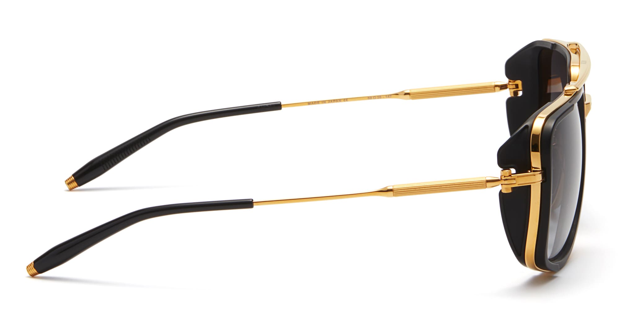 Ottica Mondello Roma - Akoni - AKS-500D-59 - STARGAZER - YELLOW GOLD / MATTE BLACK - Acetate, titanium - shape  - gold, black - EYEWEAR - SUNGLASSES - Uomo,Men - lens  - Made In Japan