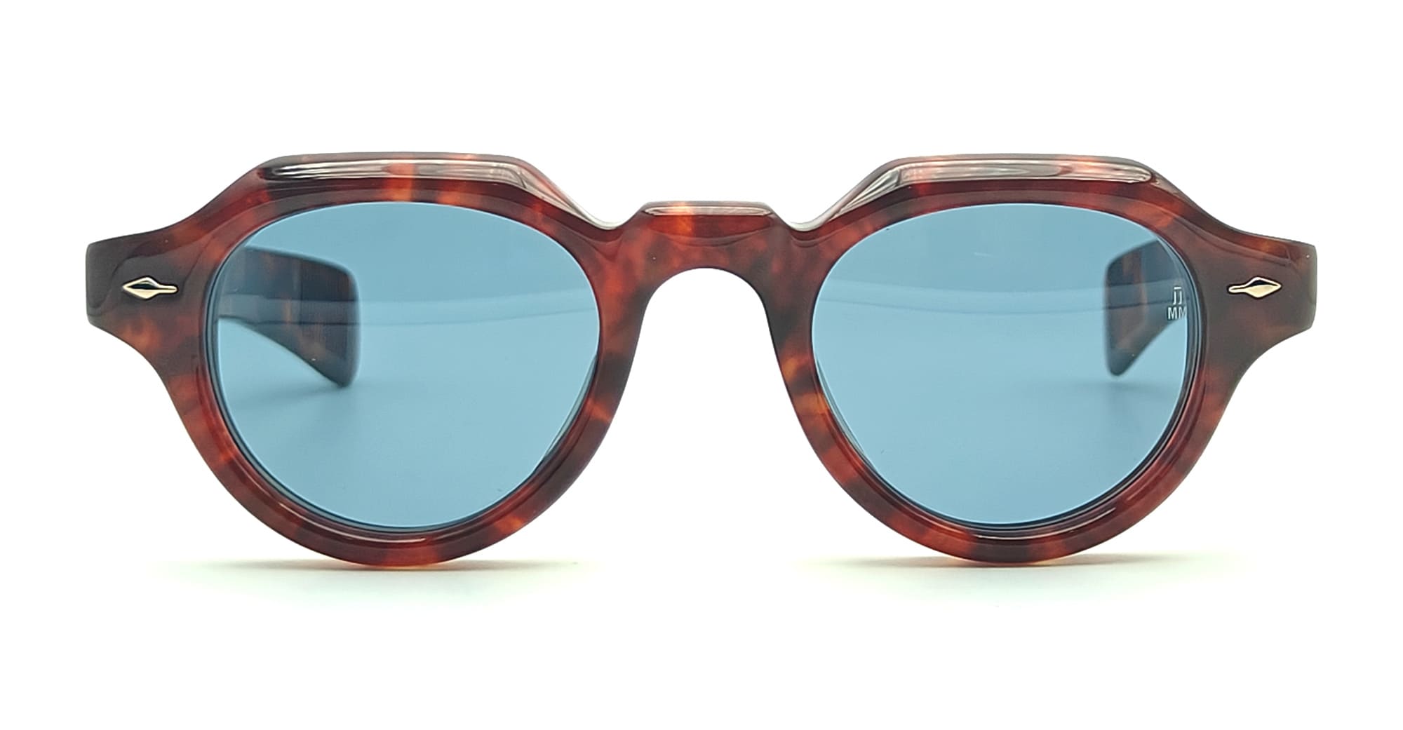 Ottica Mondello Roma - Jacques Marie Mage - JMMKM-7U - KELLERMAN - BRECCIA - Acetate - shape Panto - Havana - EYEWEAR - SUNGLASSES - Unisex,Uomo,Donna,Women,Men - lens Blue - Made In Japan