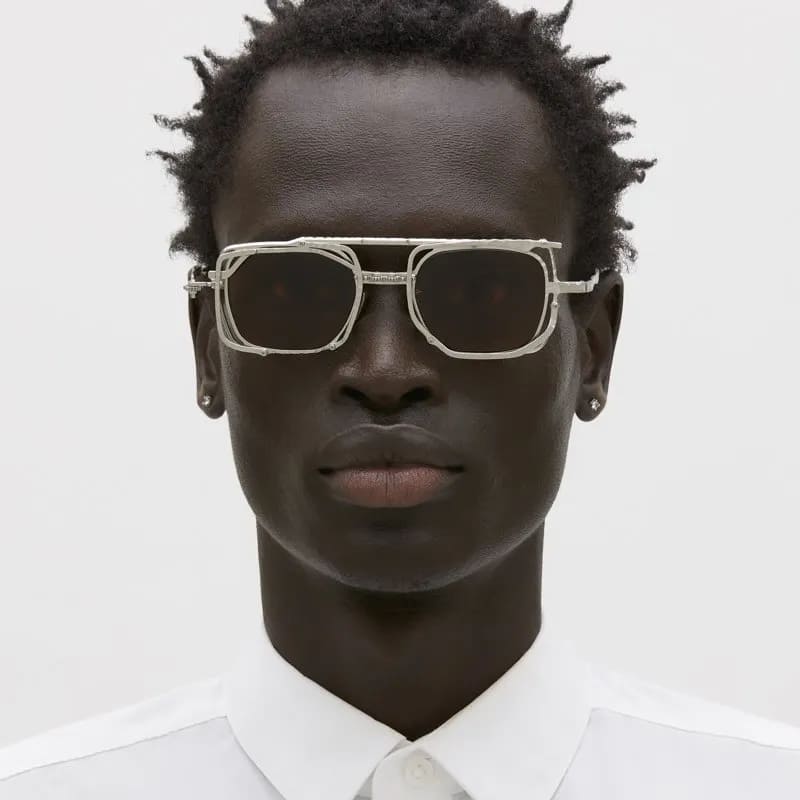 Ottica Mondello Roma - Kuboraum - KRSZ51SI0000002B - MASK Z51 SI - SILVER - metal, acetate - shape Squared - Silver - EYEWEAR - SUNGLASSES - Unisex,Uomo,Donna,Women,Men - lens Brown - Made In Italy