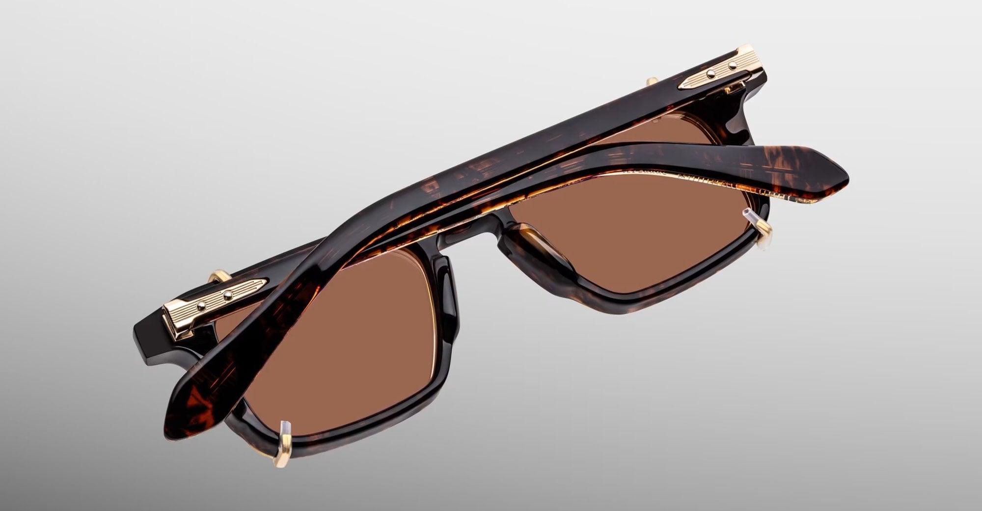 Ottica Mondello Roma - Jacques Marie Mage - JMMMSCP-40 - MOSCOVA CLIP ON - GOLD - Titanium - shape Rectangular - Gold - EYEWEAR - SUNGLASSES - Unisex,Uomo,Donna,Women,Men - lens Brown - Made In Japan