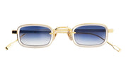 Ottica Mondello Roma - Sato - Canicula-YG-P-1 - CANICULA - YELLOW GOLD / PLATINUM - Acetate, titanium - shape Rectangular - gold, silver - EYEWEAR - SUNGLASSES - Unisex,Uomo,Donna,Women,Men - lens Gradient blue - Made In Japan