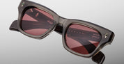 Ottica Mondello Roma - Jacques Marie Mage - JMMDE-4E - PATTI SMITH FOR JMM: DEALAN - MAUVAIS SANG - Acetate - shape Squared - grey - EYEWEAR - SUNGLASSES - Unisex,Uomo,Donna,Women,Men - lens red - Made In Japan