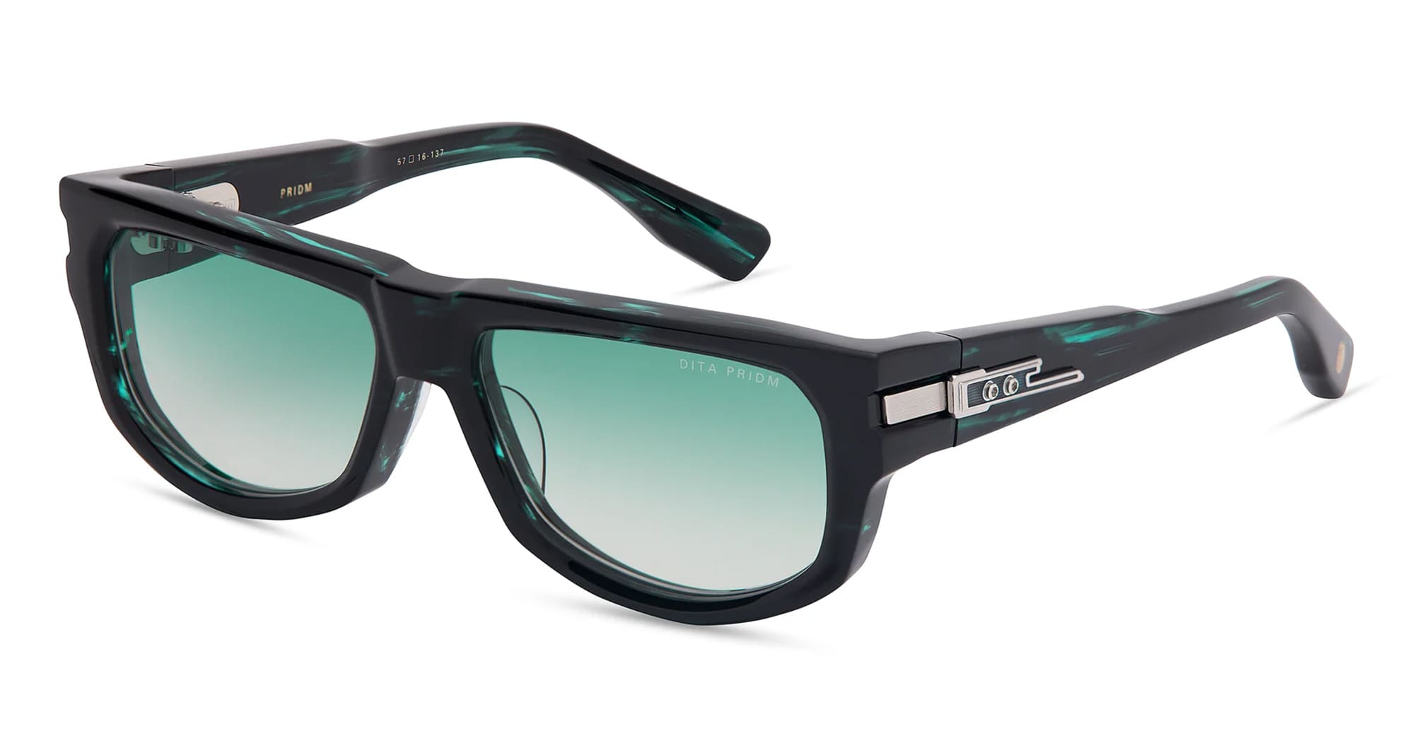  GREEN - Acetate - shape Rectangular - Black - EYEWEAR - SUNGLASSES - Unisex,Uomo,Donna,Women,Men - lens Gradient green - Made In Japan