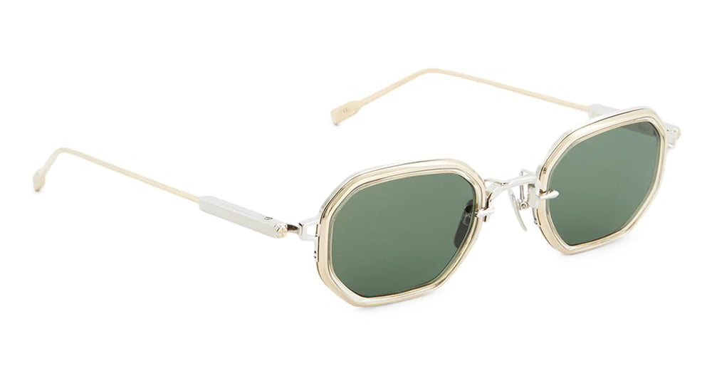 Ottica Mondello Roma - Sato - Timir-II-P-LG-1 - Timir II - Platinum / Lunar Gold - Titanium - shape Squared - silver, gold - EYEWEAR - SUNGLASSES - Unisex,Uomo,Donna,Women,Men - lens Green - Made In Japan