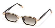 Ottica Mondello Roma - John Dalia - AXEL-C409 - AXEL - C409 Shiny Black / Yellow Gold / Platine - metal, acetate - shape Rectangular - Black, gold - EYEWEAR - SUNGLASSES - Unisex,Uomo,Donna,Women,Men - lens Gradient green - Made In France