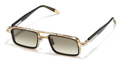 Ottica Mondello Roma - John Dalia - DANE-C409 - DANE - C409 Shiny Black / Yellow Gold / Platine  - titanium, acetate - shape Rectangular - gold, black - EYEWEAR - SUNGLASSES - Unisex,Uomo,Donna,Women,Men - lens Gradient green - Made In France