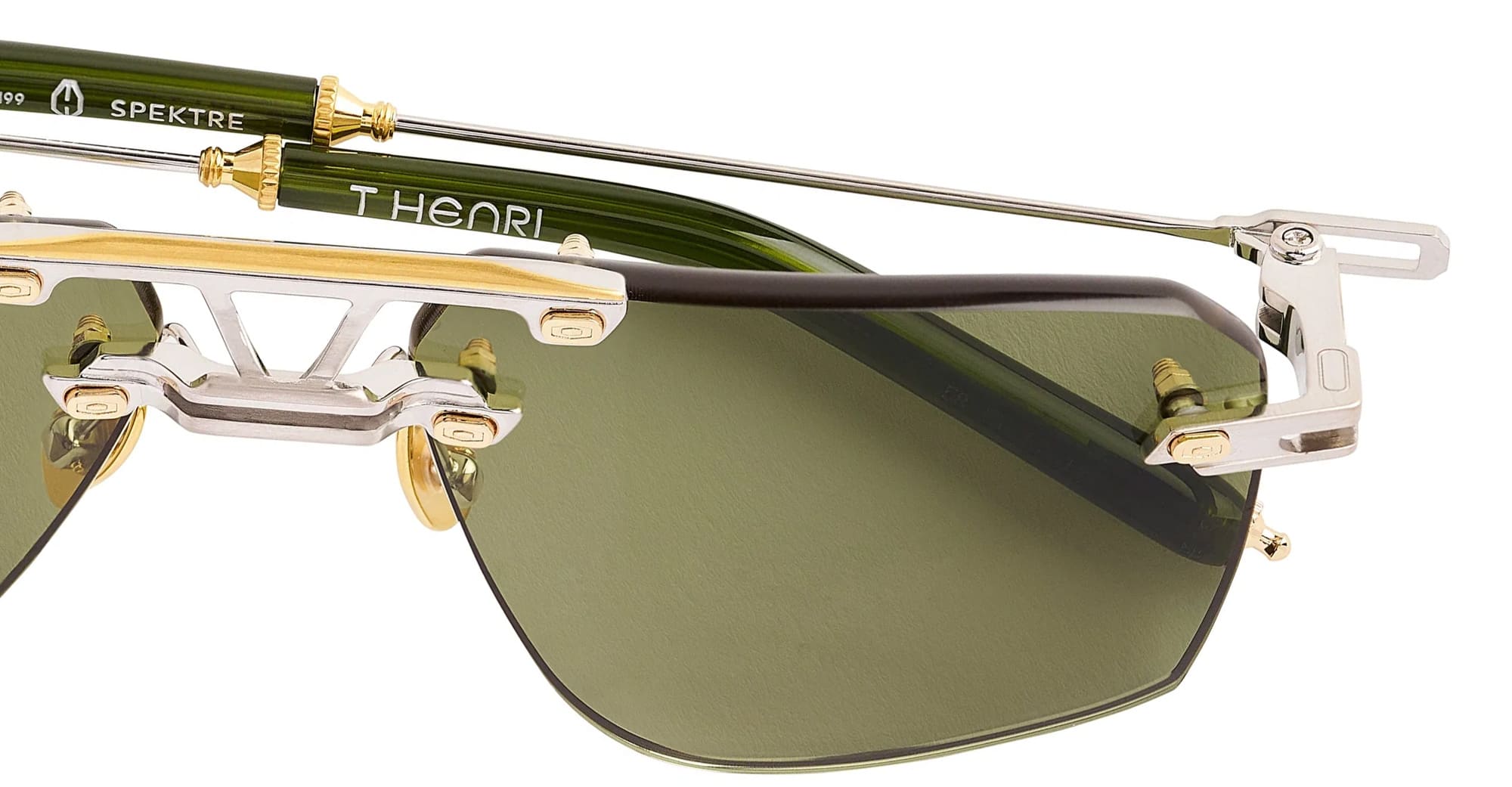 Ottica Mondello Roma - T HENRI - SMA - SPECTRE - ANOMOLY - Titanium - shape Aviator - Gold - EYEWEAR - SUNGLASSES - Unisex,Uomo,Donna,Women,Men - lens Green - Made In Japan