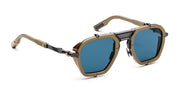 Ottica Mondello Roma - Movitra - NOMAD 02 C2 - NOMAD 02 C2 - DESERT SAND / POLAR BLUE LENS - Acetate, metal - shape Navigator - beige - EYEWEAR - SUNGLASSES - Unisex,Uomo,Donna,Women,Men - lens Blue - Made In Italy