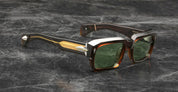 Ottica Mondello Roma - Jacques Marie Mage - JMMDK-13W - LAST FRONTIER VI - DAKOTA - ZOLTAR - Acetate - shape Rectangular - brown - EYEWEAR - SUNGLASSES - Uomo,Men - lens Green - Made In Japan