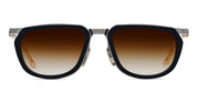 Ottica Mondello Roma - DITA - DES024-A-02 - EPILUXURY 24 - NAVY / ANTIQUE SILVER /  WHITE GOLD - Acetate, titanium - shape Squared - blue,  silver - EYEWEAR - SUNGLASSES - Unisex,Uomo,Donna,Women,Men - lens Gradient brown - Made In Japan
