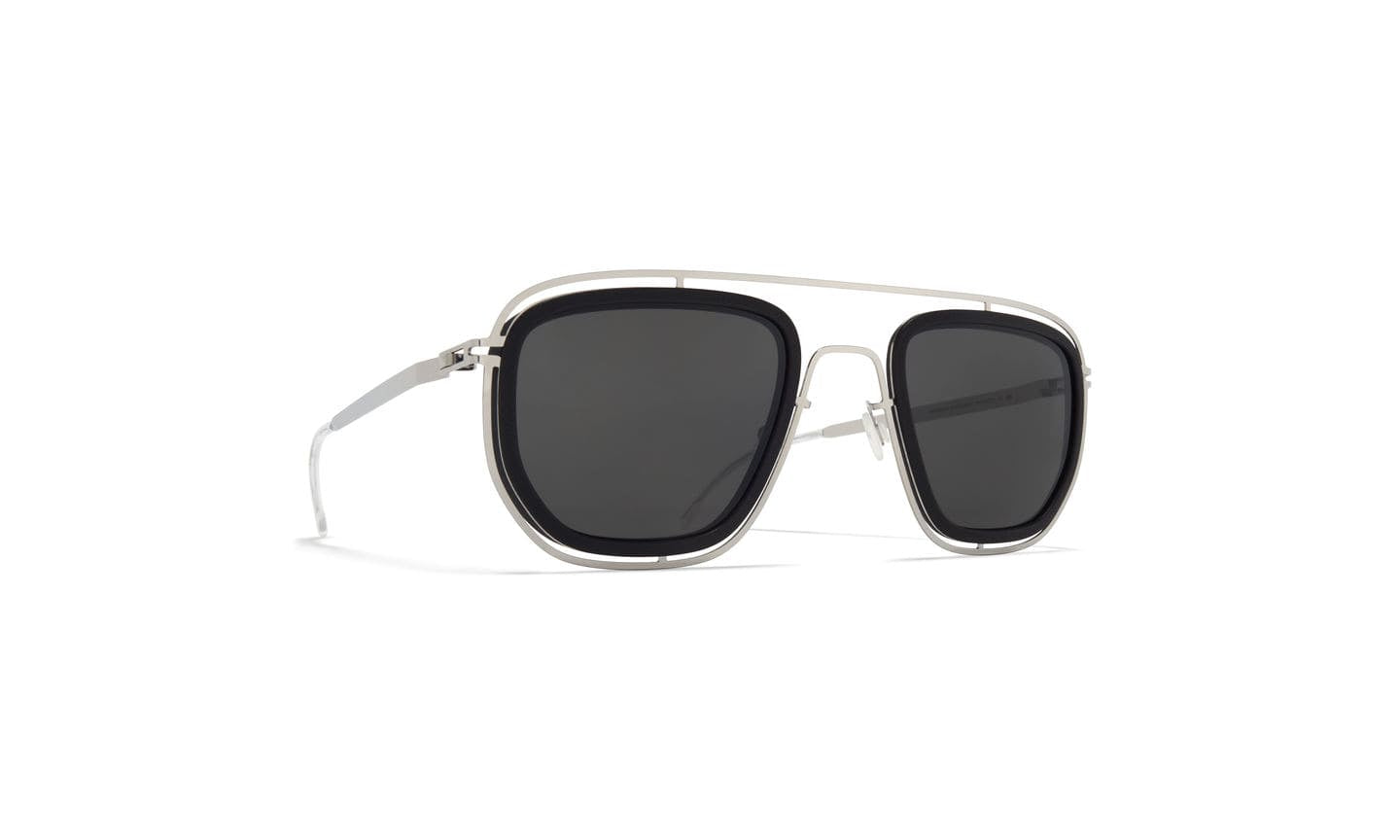  SHINY SILVER - stainless steel - shape Squared - Silver - EYEWEAR - SUNGLASSES - Uomo,Men - lens dark grey - Made In Germany