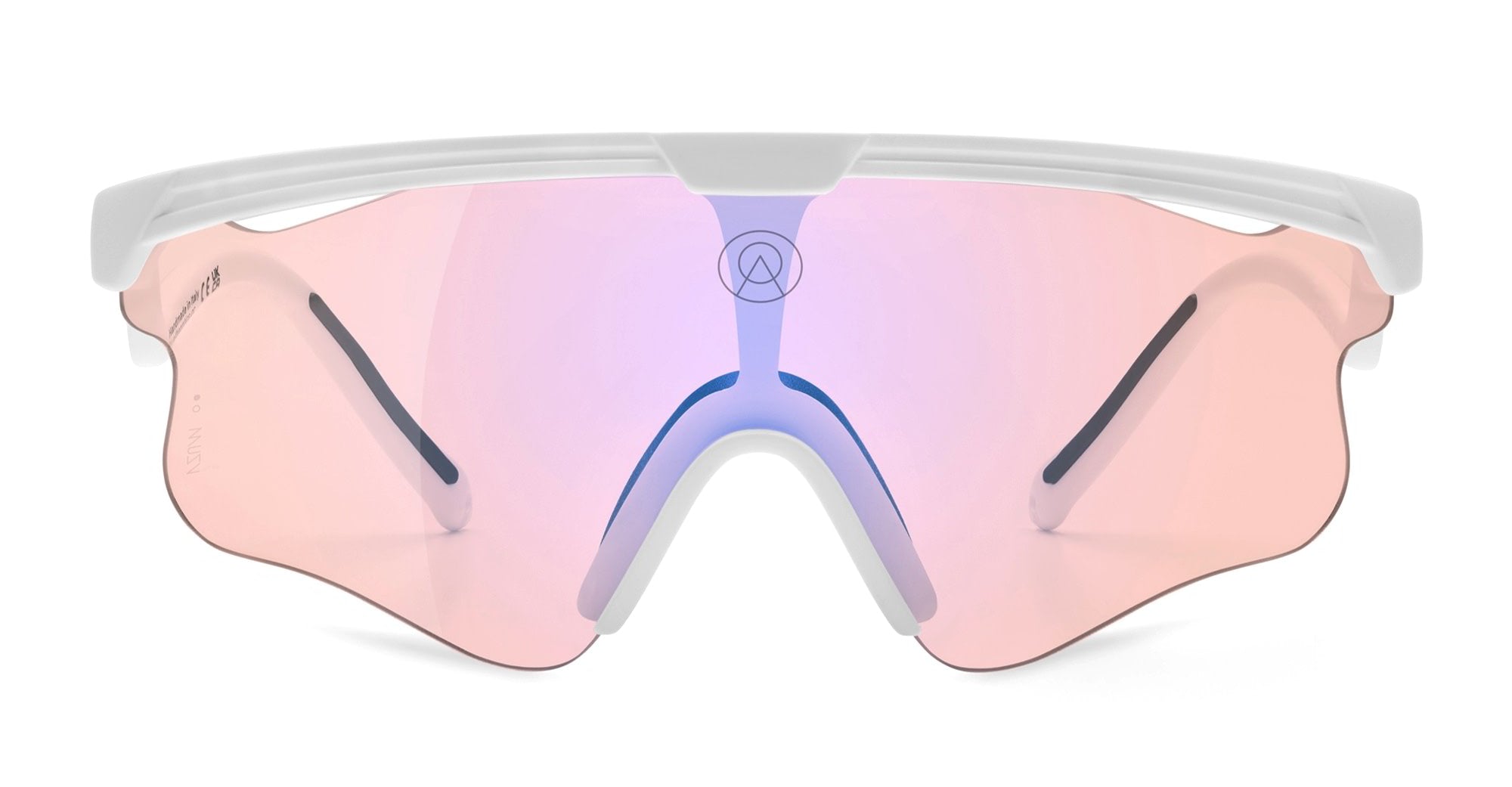 Ottica Mondello Roma - Alba Optics - 8050054514659 - DELTA LEI - WHITE / VZUM F-LENS LEI - Tr90 - shape Mask - White - EYEWEAR - SUNGLASSES - Unisex,Uomo,Donna,Women,Men - lens purple - Made In Italy