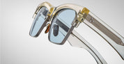 Ottica Mondello Roma - Jacques Marie Mage - JMMUB-14Q - BUGSY - BRUT - Acetate, titanium - shape Clubmaster - transparent beige - EYEWEAR - SUNGLASSES - Unisex,Uomo,Donna,Women,Men - lens Blue - Made In Japan