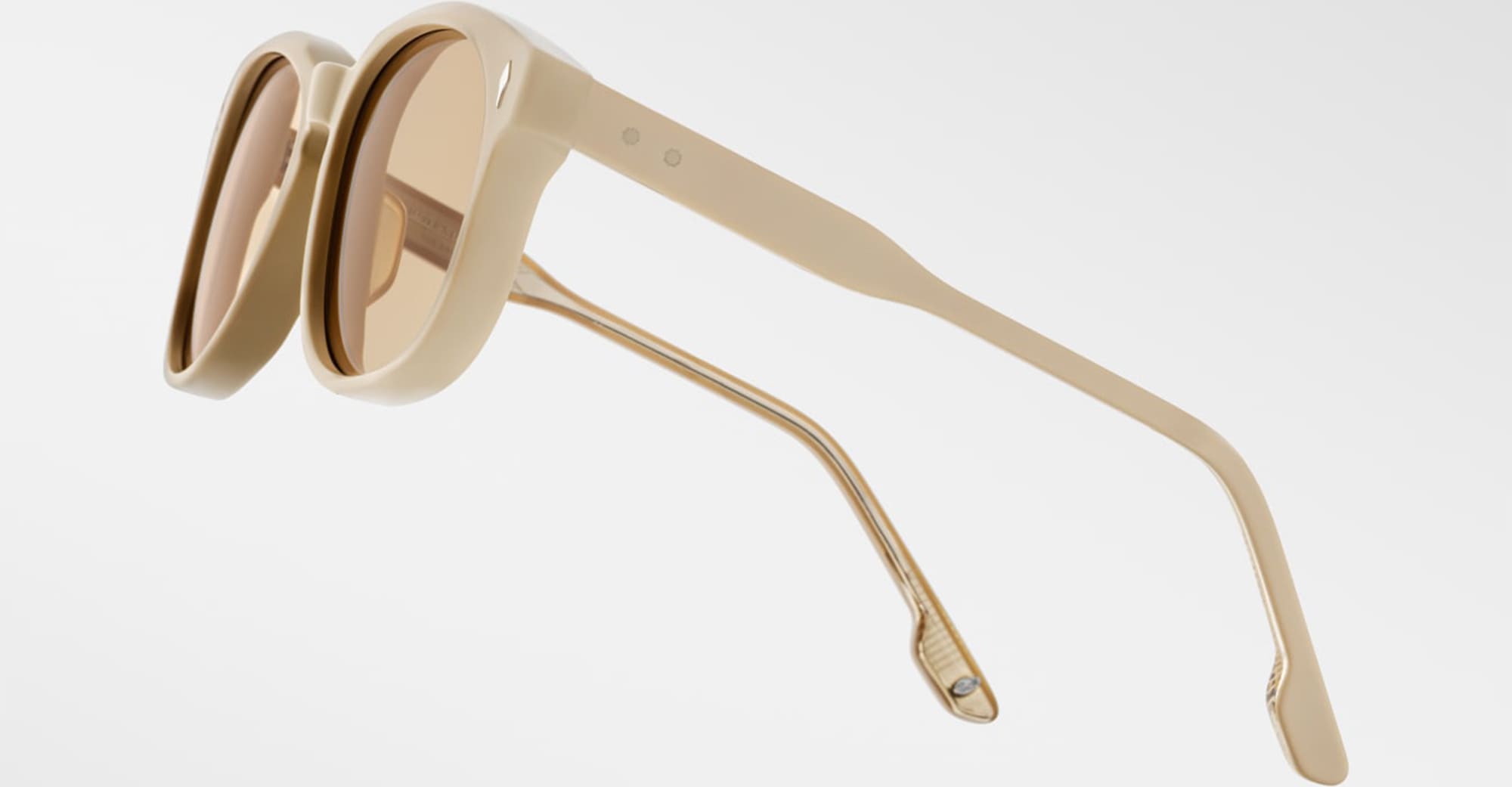 Ottica Mondello Roma - Jacques Marie Mage - JMMKAY-14R - SUEDE COLLECTION: KAY - SUN SUEDE - Acetate - shape Round - beige - EYEWEAR - SUNGLASSES - Donna,Women - lens yellow - Made In Japan
