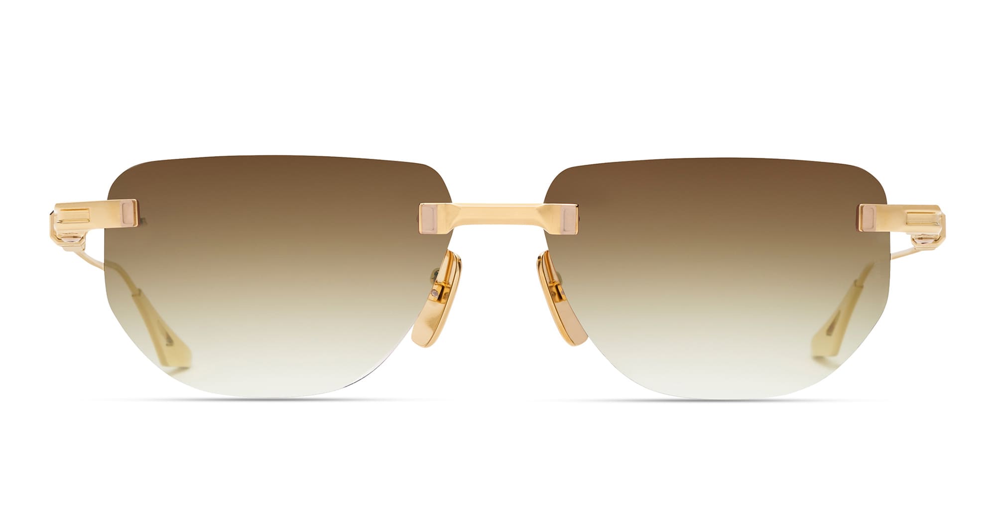 Ottica Mondello Roma - DITA - DES022-A-02 - EPILUXURY 22 - 22K GOLD PLATED / WHITE GOLD - Acetate, titanium - shape Oval - Gold - EYEWEAR - SUNGLASSES - Unisex,Uomo,Donna,Women,Men - lens Gradient brown - Made In Japan