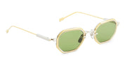 Ottica Mondello Roma - Sato - Timir-II-P-YG-1 - Timir II - Platinum / Yellow Gold - Titanium - shape Squared - silver, gold - EYEWEAR - SUNGLASSES - Unisex,Uomo,Donna,Women,Men - lens Green - Made In Japan