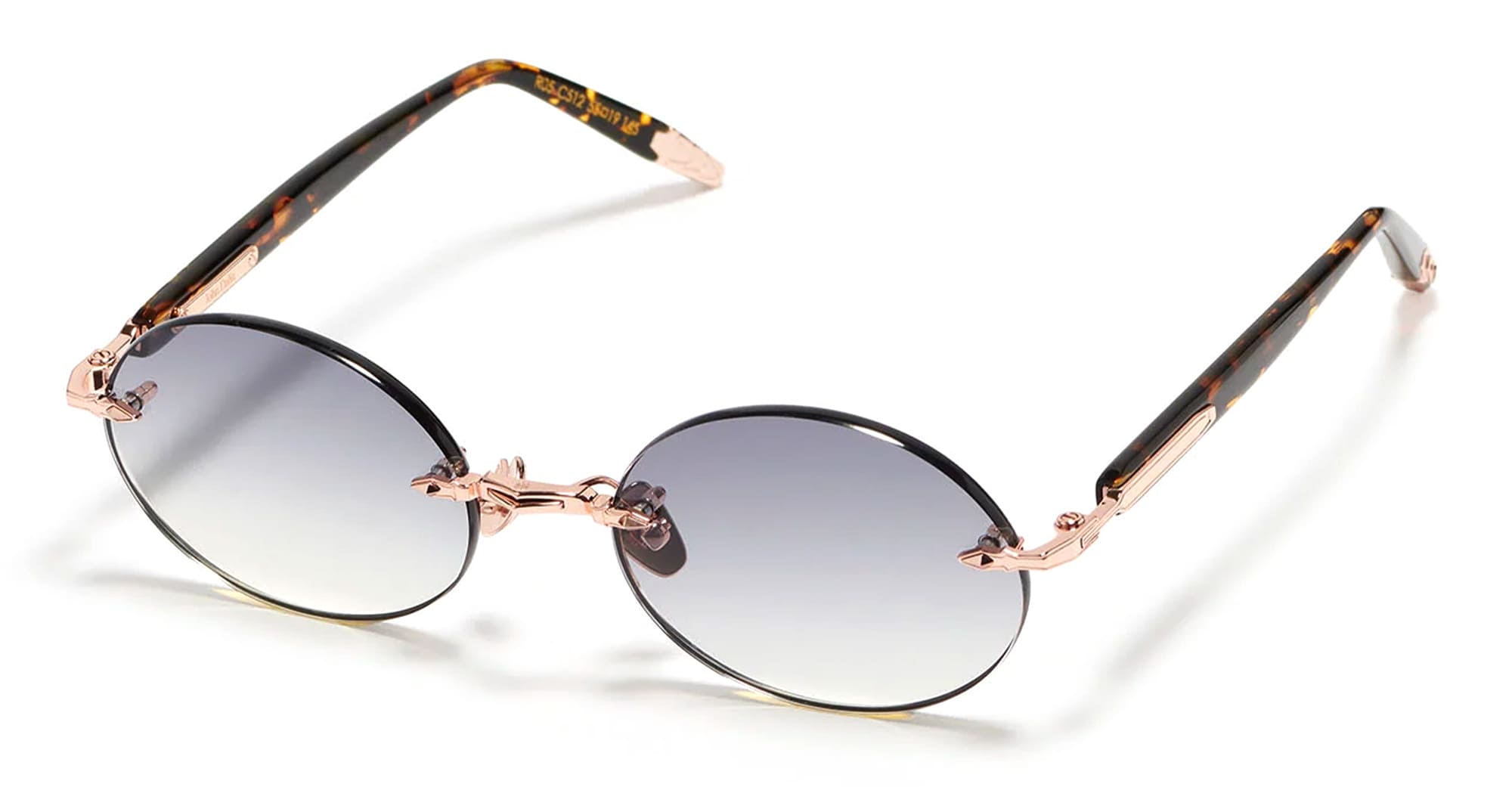 Ottica Mondello Roma - John Dalia - R05-C512 - R05 -  C512 18k Rose Gold - stainless steel - shape Round - rose gold - EYEWEAR - SUNGLASSES - Unisex,Uomo,Donna,Women,Men - lens Gradient grey - Made In France