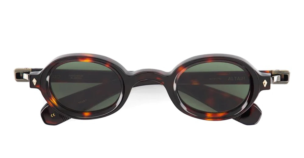 Ottica Mondello Roma - Sato - Altair-TT-AG-1 - Altair - Tokyo Tortoise / Antique Gold - Acetate - shape Oval - Tortoise - EYEWEAR - SUNGLASSES - Unisex,Uomo,Donna,Women,Men - lens Green - Made In Japan
