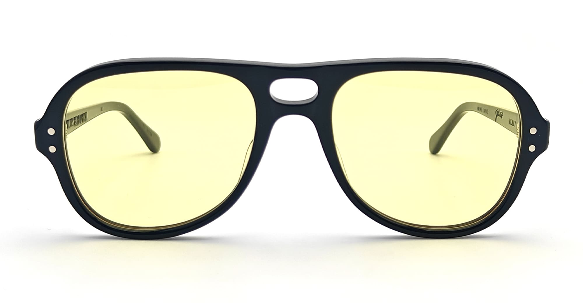 Ottica Mondello Roma - Julius Tart - JTPL-027A-FY-02 - HOLLY - BLACK / YELLOW LENS - Acetate - shape  - Black - EYEWEAR - SUNGLASSES - Uomo,Men - lens  - Made In Japan