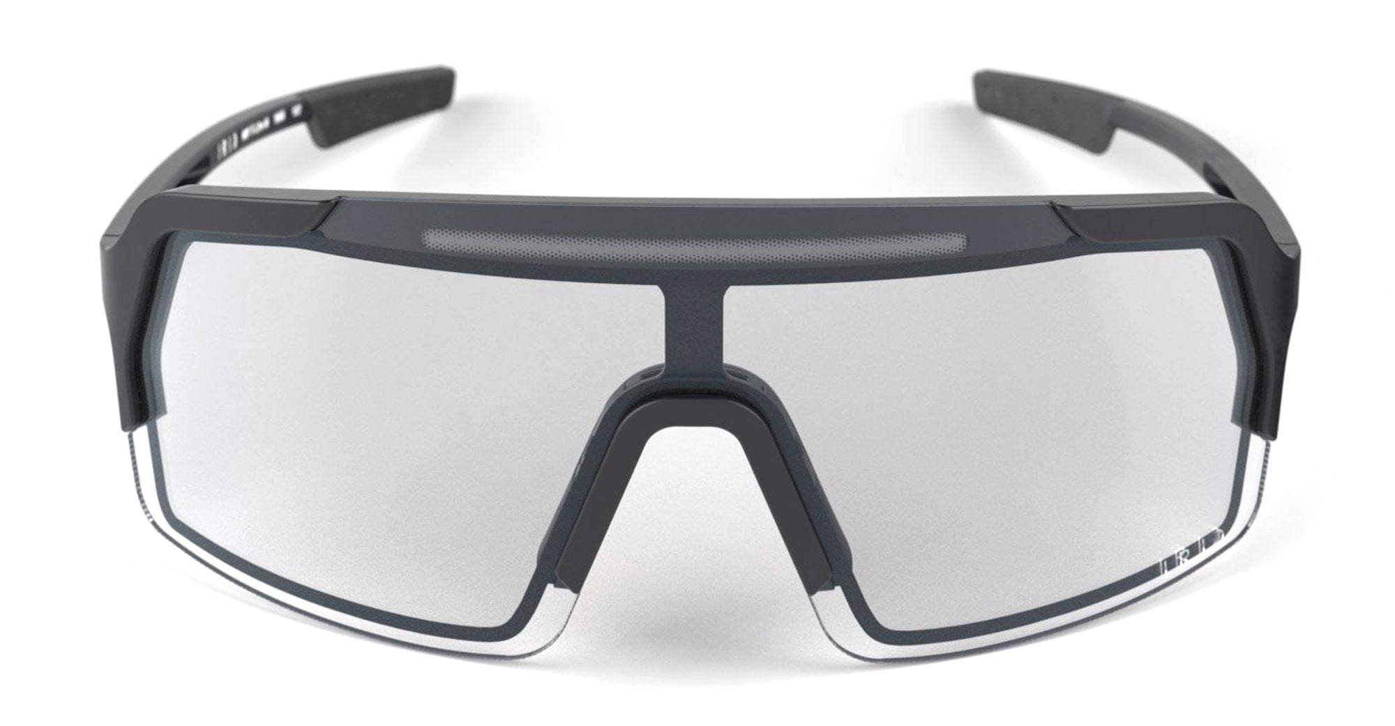  IRID CLEAR LARGE - Acetate - shape Mask - black, white - EYEWEAR - SUNGLASSES - Unisex,Uomo,Donna,Women,Men - lens Grey - Made In Italy