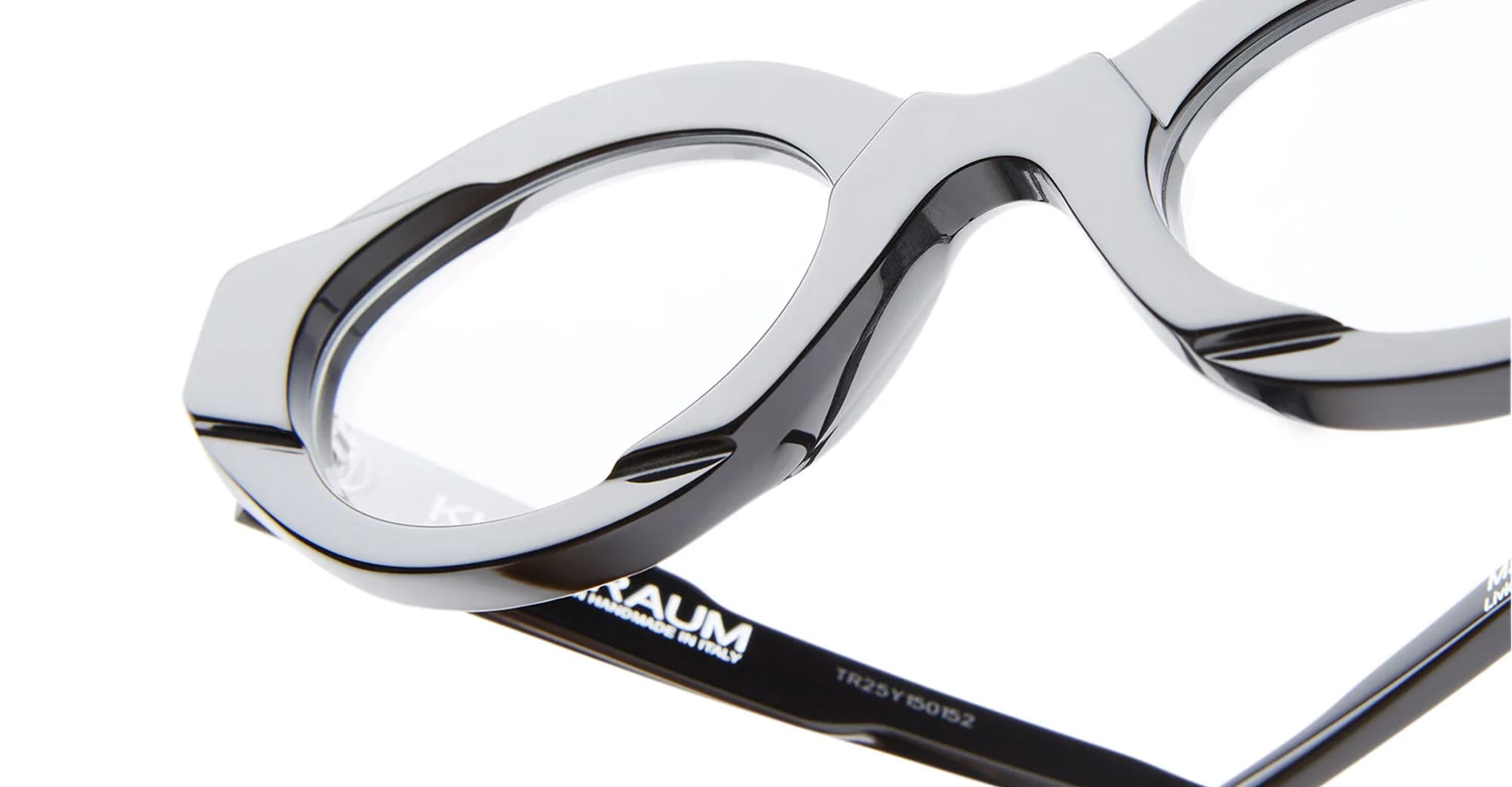 Ottica Mondello Roma - Kuboraum - KROK44BS000000OP - MASK K44 BS - BLACK SHINE RX - Acetate - shape Cat-eye - Black - EYEWEAR - EYEGLASSES - Unisex,Uomo,Donna,Women,Men - lens Clear - Made In Italy