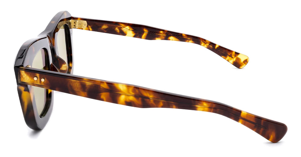 Ottica Mondello Roma - Max Pittion - MXPL-012E - MONSTRE - DARK TORTOISE / GREEN LENS - Acetate - shape Squared - Tortoise - EYEWEAR - SUNGLASSES - Unisex,Uomo,Donna,Women,Men - lens Green - Made In Japan