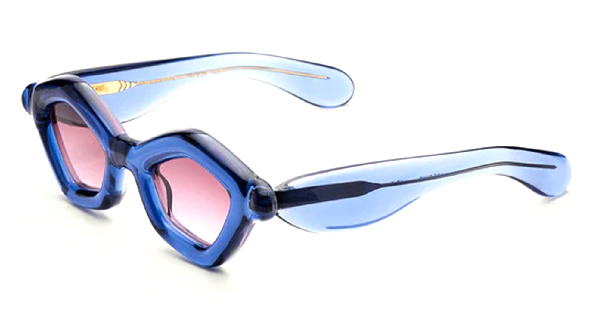 Ottica Mondello Roma - Paloceras - pebble-ice-blue-dx - PEBBLE - ICE BLUE DX - Acetate - shape Cat-eye - blue - EYEWEAR - SUNGLASSES - Unisex,Uomo,Donna,Women,Men - lens red - Made In China